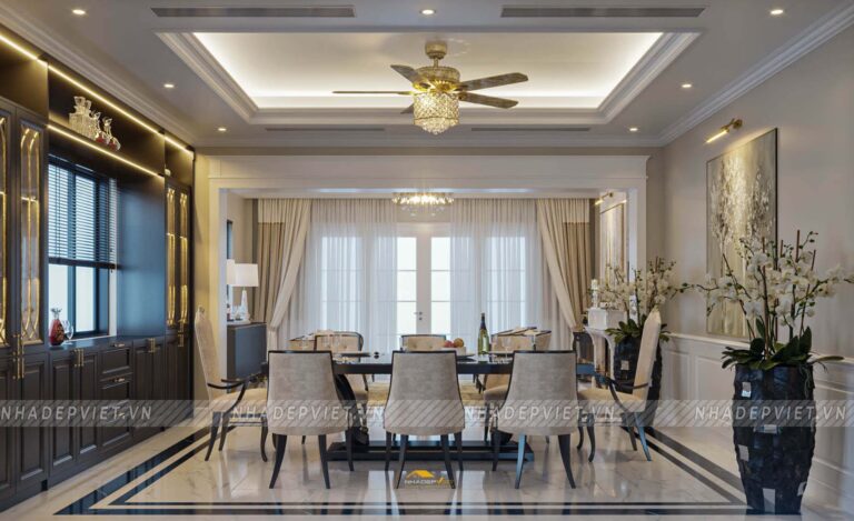 Nội thất Biệt thự Mr. Nam tân cổ điển nhẹ nhàng, đẳng cấp tinh tế