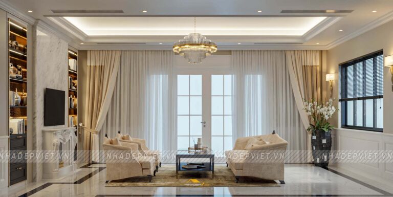 Nội thất Biệt thự Mr. Nam tân cổ điển nhẹ nhàng, đẳng cấp tinh tế