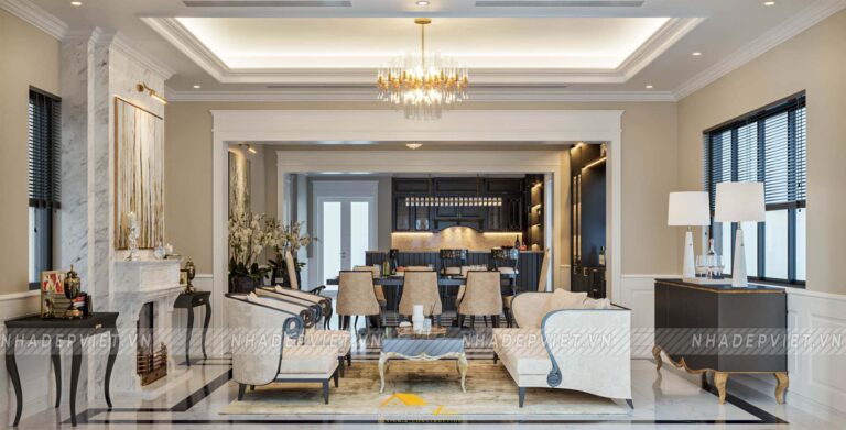 Nội thất Biệt thự Mr. Nam tân cổ điển nhẹ nhàng, đẳng cấp tinh tế