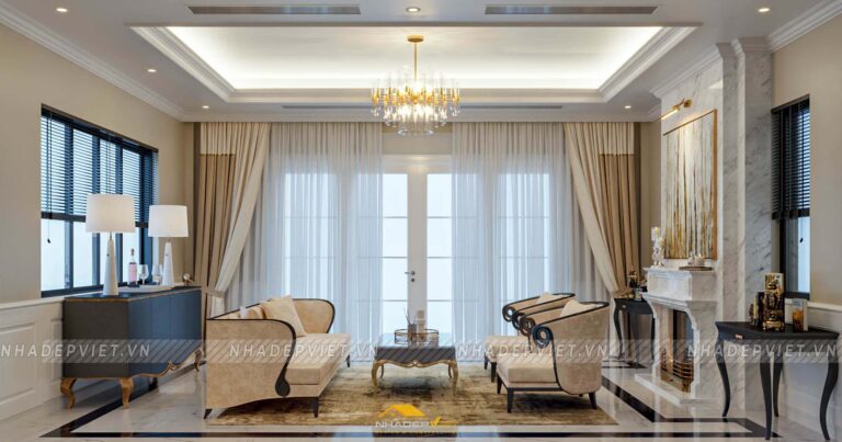 Nội thất Biệt thự Mr. Nam tân cổ điển nhẹ nhàng, đẳng cấp tinh tế