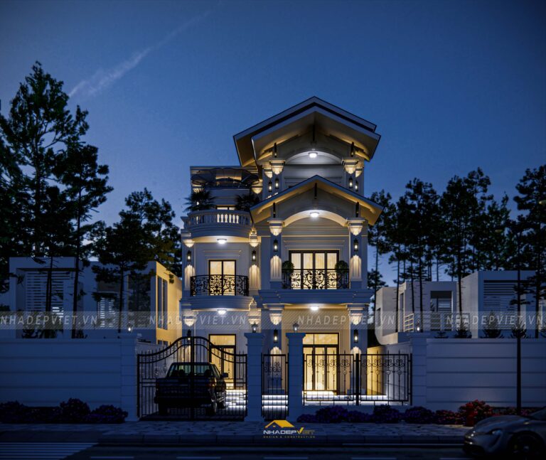 Mẫu biệt thự lâu đài tân cổ điển nguy nga 3 tầng tôn lên sự bề thế và đẳng cấp
