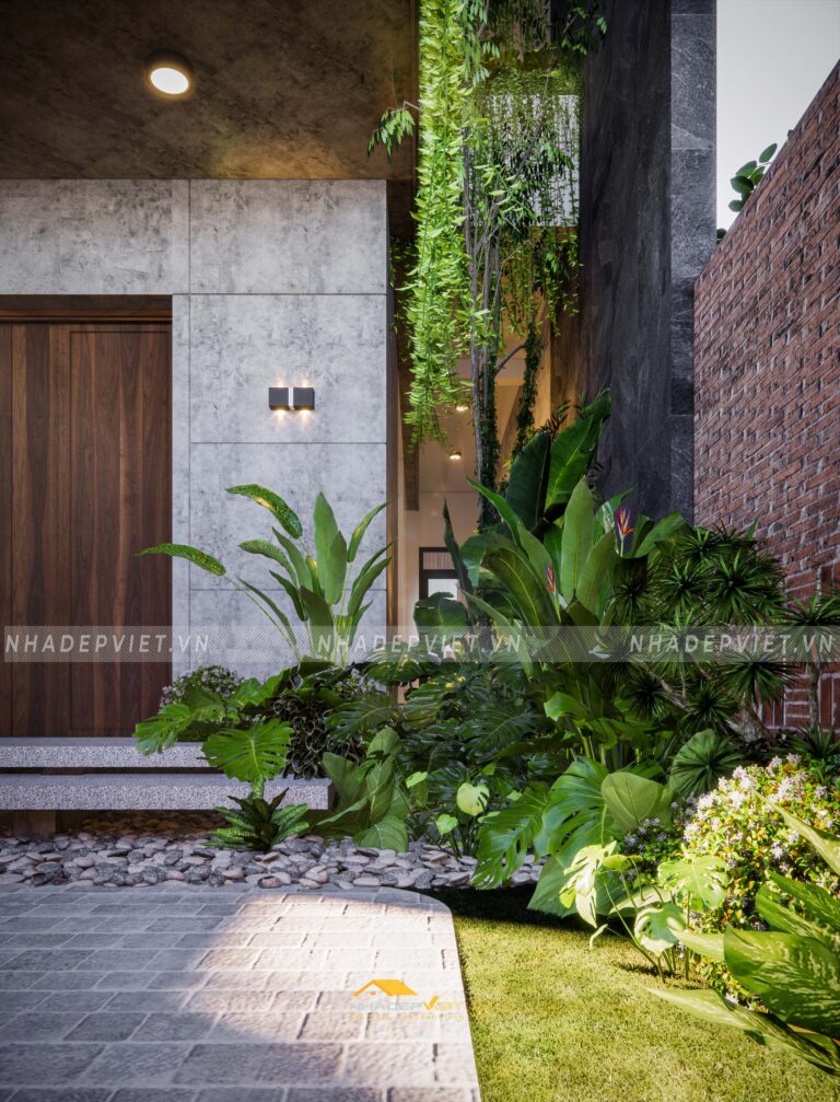 Mẫu nhà ống mặt tiền 6m độc đáo với khoảng thông tầng bên hông thông thoáng