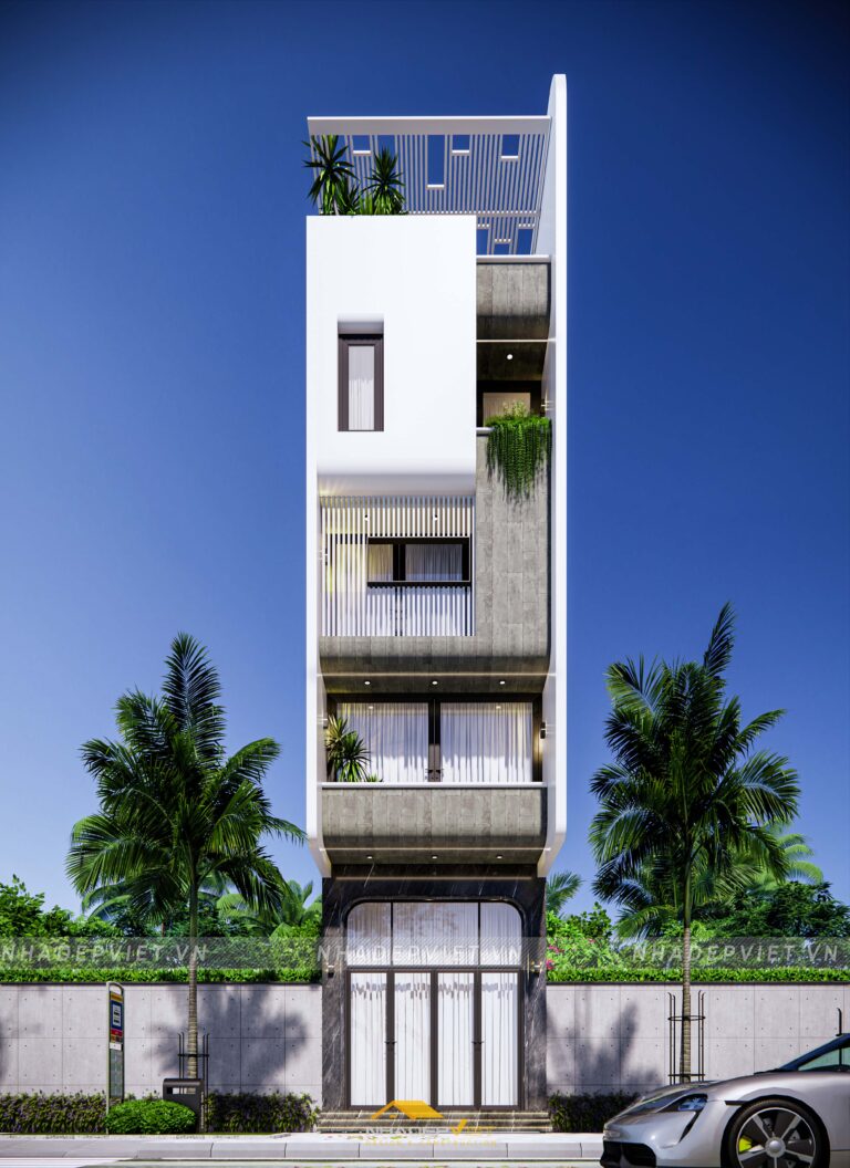 Thiết kế nhà phố đường nét cong tinh tế, hiện đại