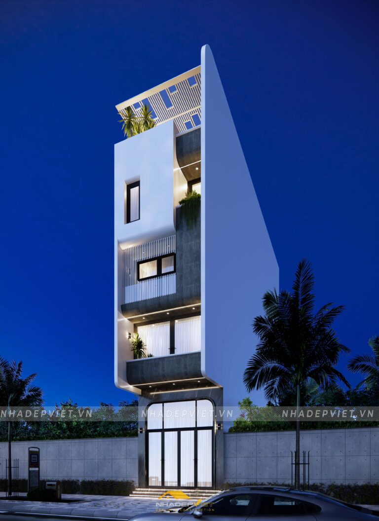 Thiết kế nhà phố đường nét cong tinh tế, hiện đại