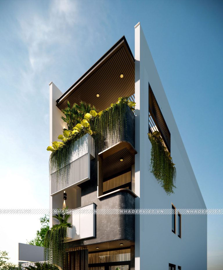 Thiết kế nhà chị Giang – Giải pháp che nắng hướng Tây xanh mát