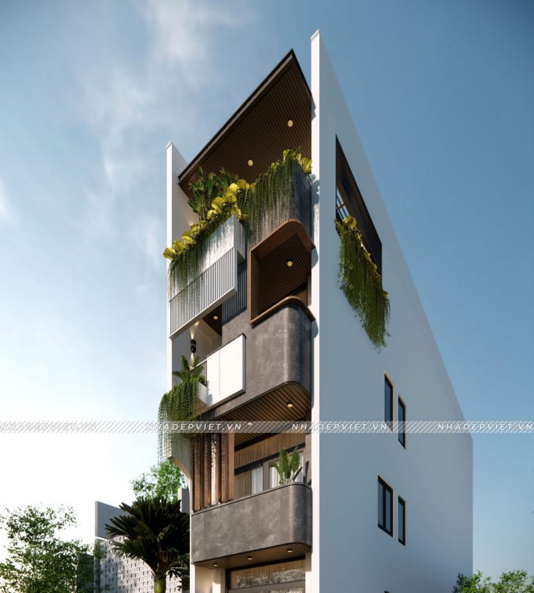 Thiết kế nhà chị Giang – Giải pháp che nắng hướng Tây xanh mát