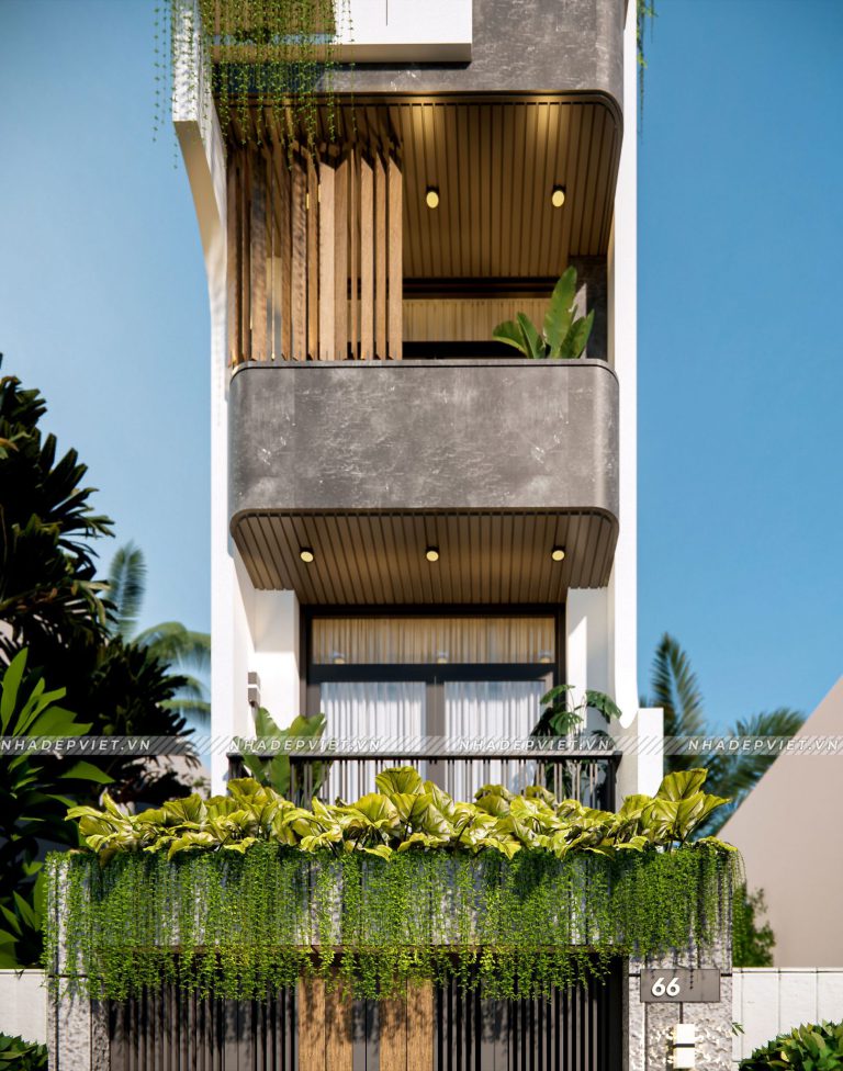 Thiết kế nhà chị Giang – Giải pháp che nắng hướng Tây xanh mát