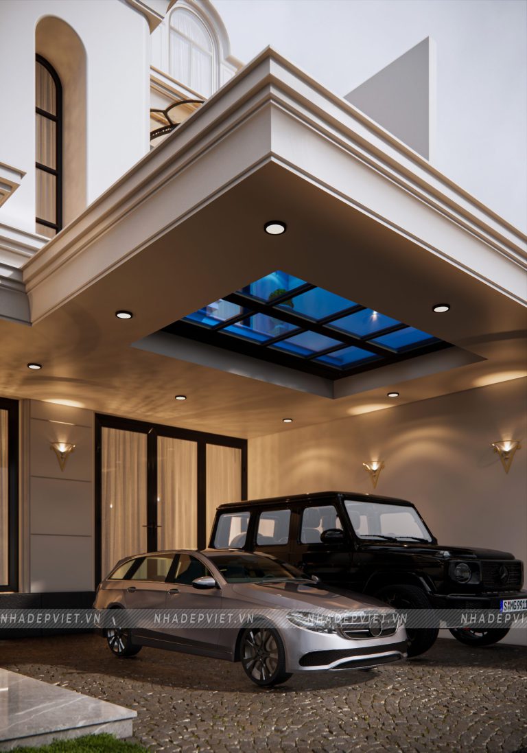 Thiết kế biệt thự tân cổ điển quý phái cùng hệ mái Mansard đặc trưng