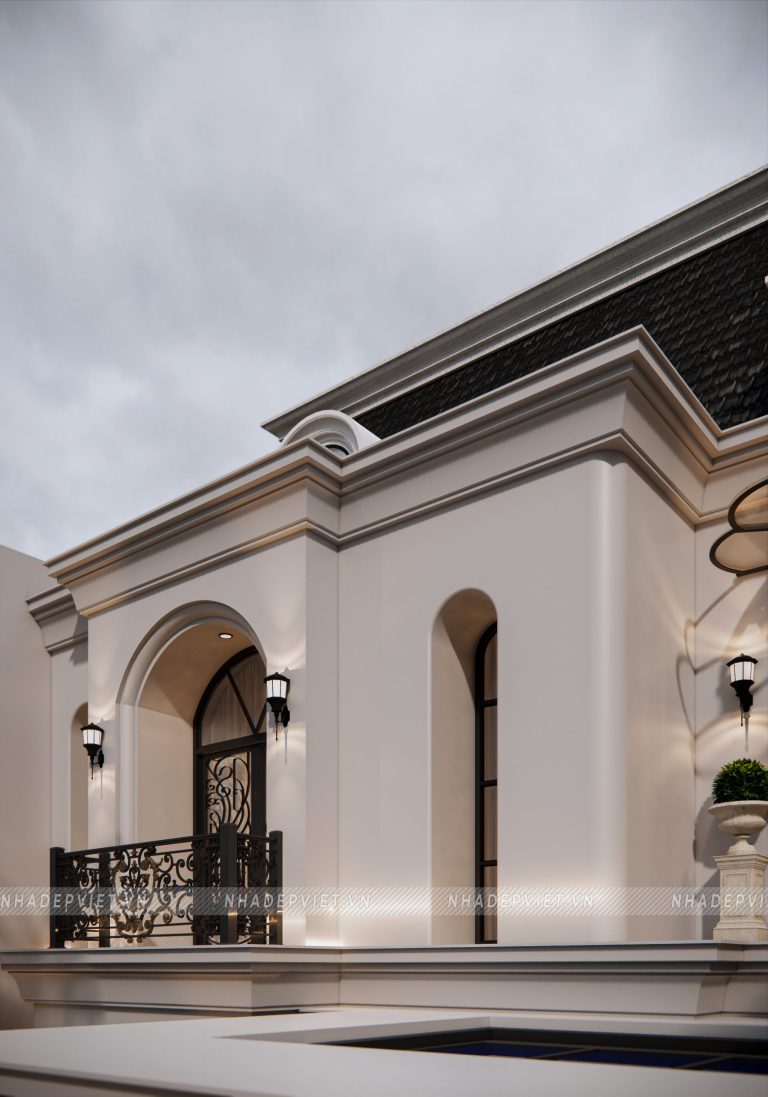 Thiết kế biệt thự tân cổ điển quý phái cùng hệ mái Mansard đặc trưng