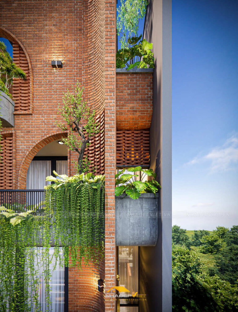 Mẫu biệt thự xanh 4 tầng ấn tượng – thiết kế gần gũi thiên nhiên và đầy phong cách