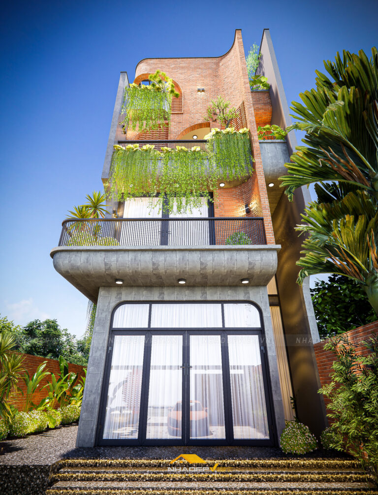 Mẫu biệt thự xanh 4 tầng ấn tượng – thiết kế gần gũi thiên nhiên và đầy phong cách