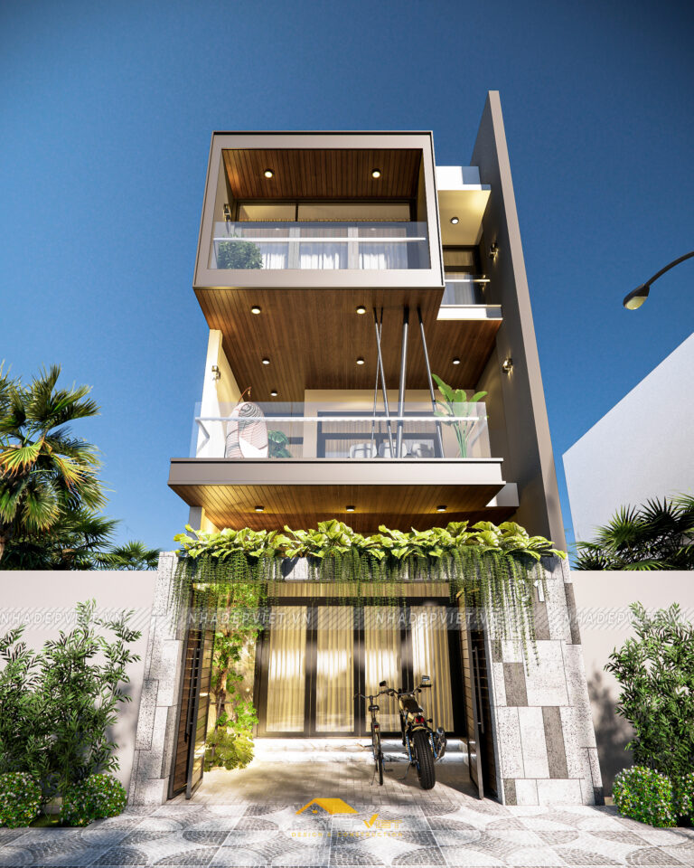 Thiết kế nhà chị Tuyết 6x19m kiến trúc hiện đại ấn tượng