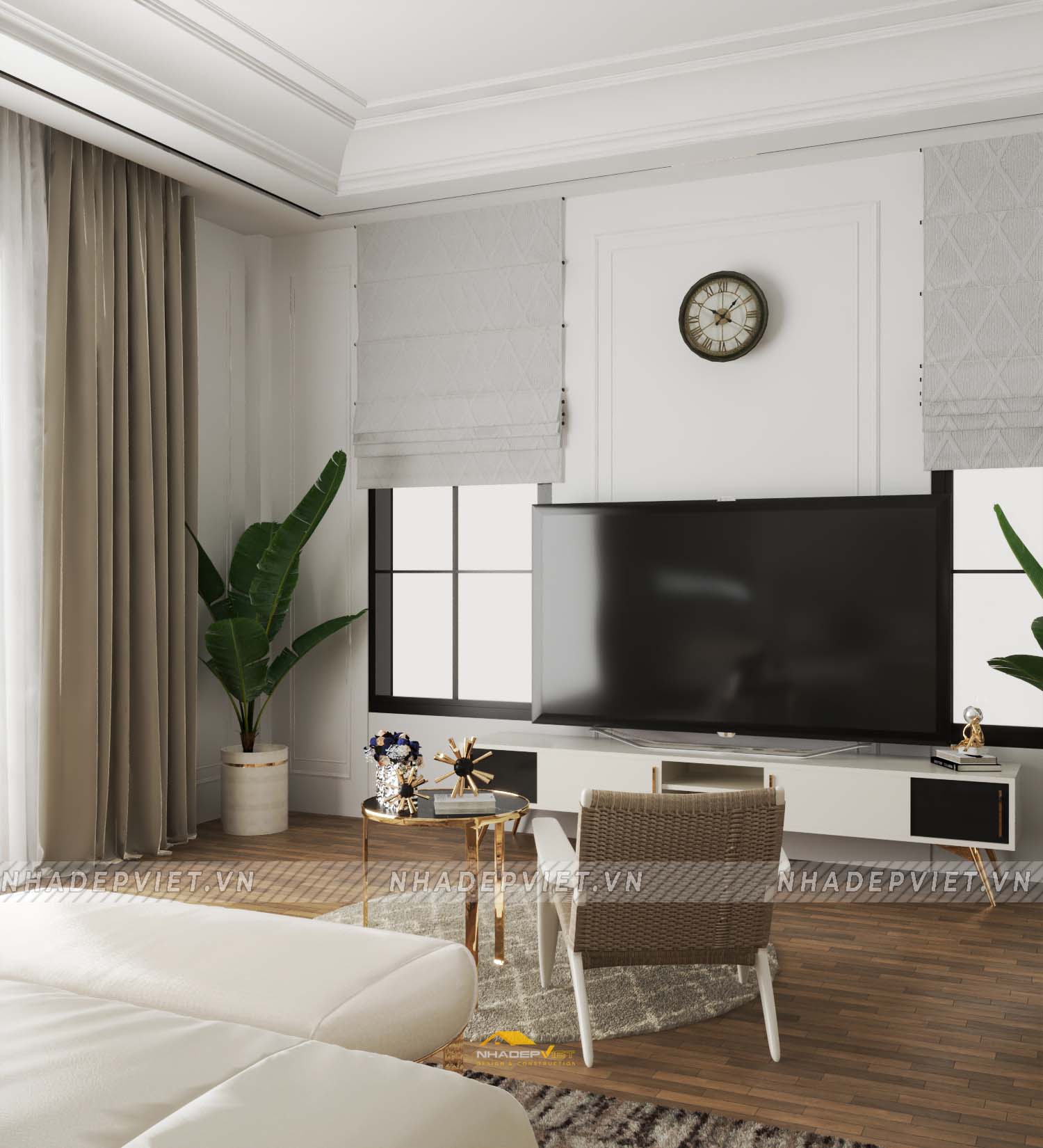 Nội thất Biệt thự Mr. Nam tân cổ điển nhẹ nhàng, đẳng cấp tinh tế