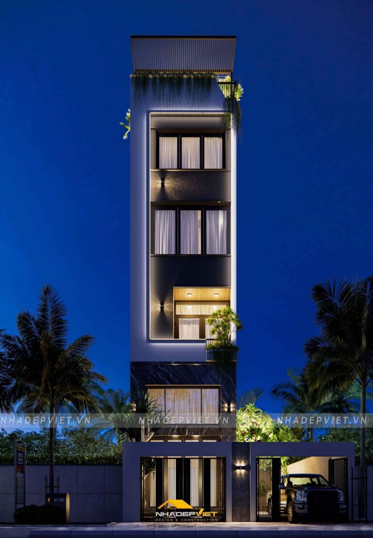 Nâng tầm cuộc sống, nhà ống thiết kế đẳng cấp kèm sân thượng resort