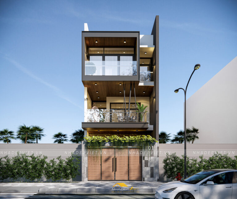 Thiết kế nhà chị Tuyết 6x19m kiến trúc hiện đại ấn tượng