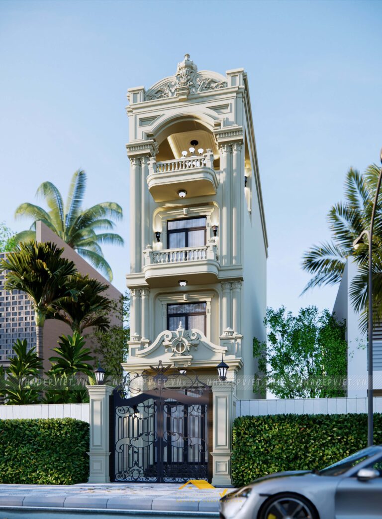 Mẫu thiết kế nhà phố 4x15m phong cách cổ điển xa hoa tráng lệ