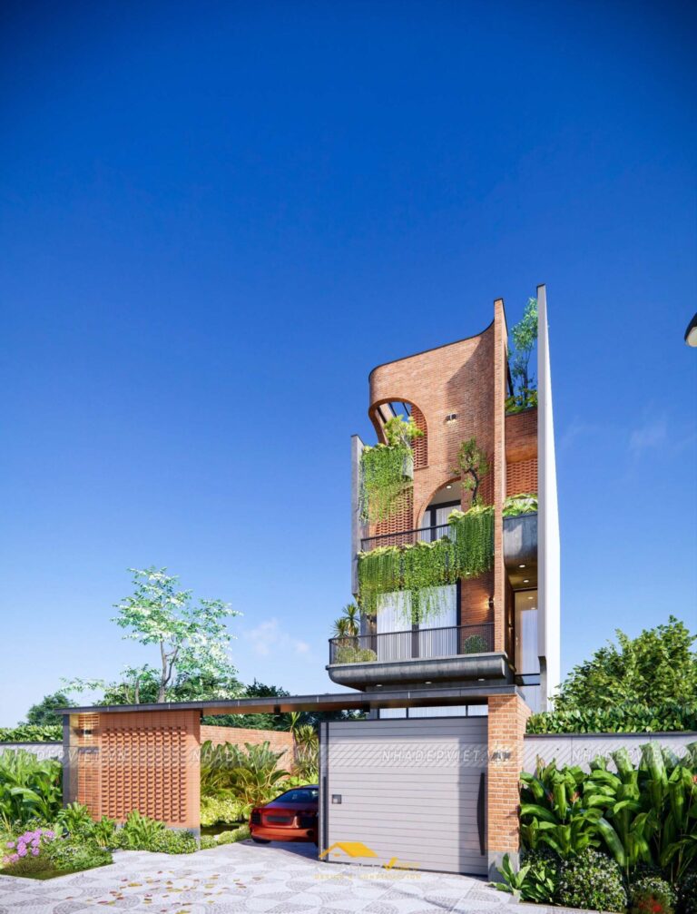 Mẫu biệt thự xanh 4 tầng ấn tượng – thiết kế gần gũi thiên nhiên và đầy phong cách