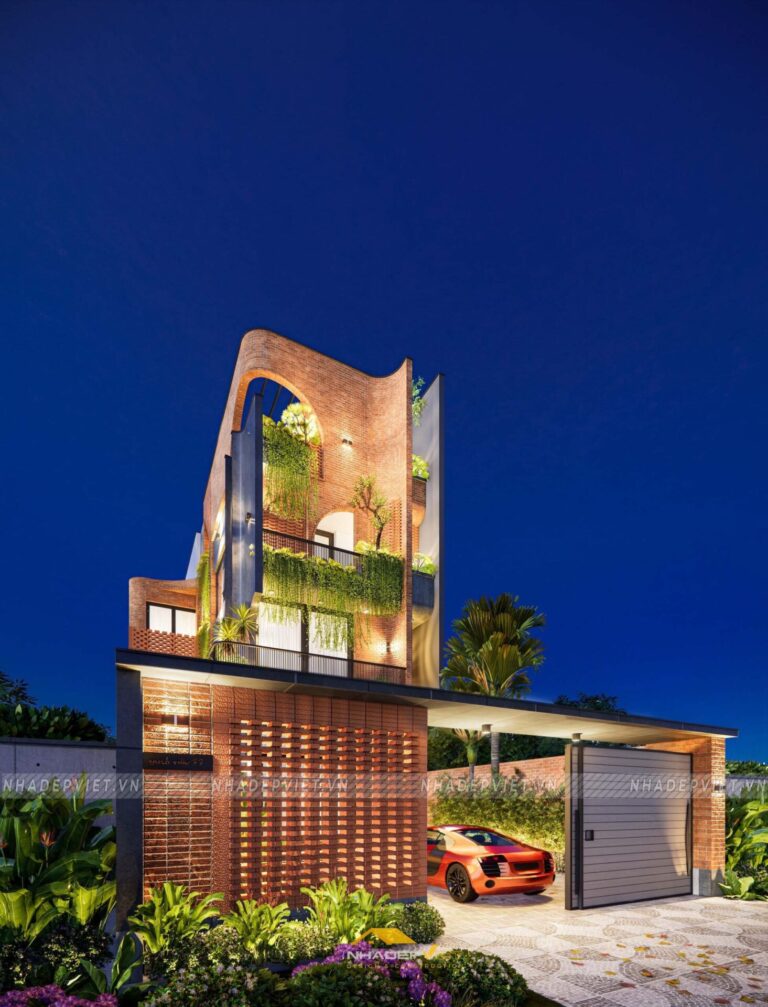Mẫu biệt thự xanh 4 tầng ấn tượng – thiết kế gần gũi thiên nhiên và đầy phong cách