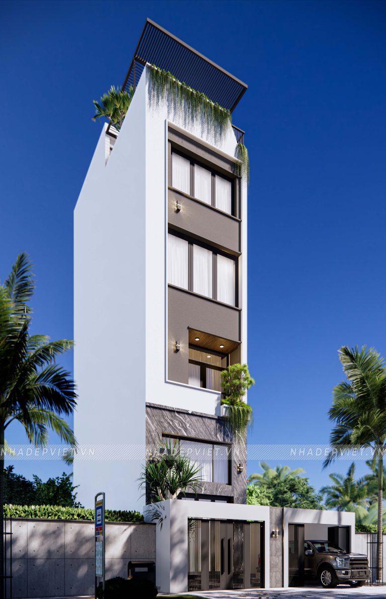 Nâng tầm cuộc sống, nhà ống thiết kế đẳng cấp kèm sân thượng resort