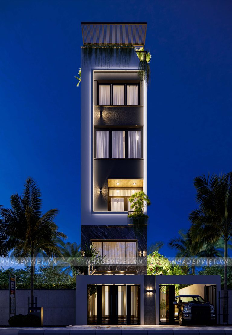 Nâng tầm cuộc sống, nhà ống thiết kế đẳng cấp kèm sân thượng resort