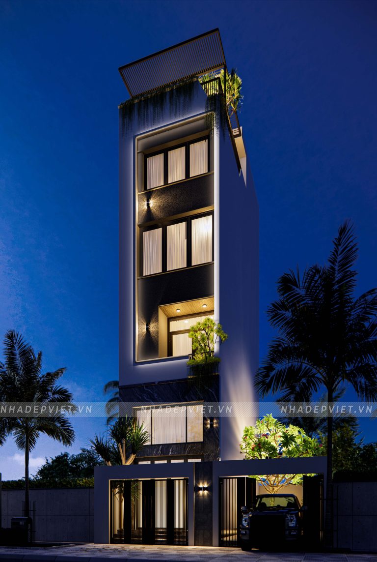 Nâng tầm cuộc sống, nhà ống thiết kế đẳng cấp kèm sân thượng resort