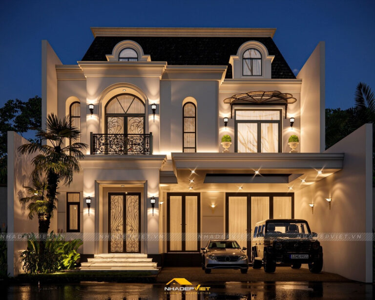 Thiết kế biệt thự tân cổ điển quý phái cùng hệ mái Mansard đặc trưng