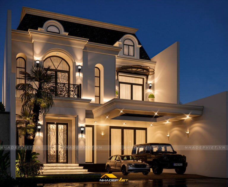 Thiết kế biệt thự tân cổ điển quý phái cùng hệ mái Mansard đặc trưng