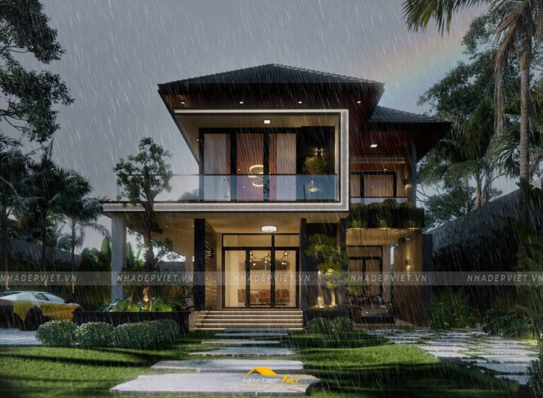 Biệt thự vườn 2 tầng – Không gian mở hòa mình vào thiên nhiên với kiến trúc độc đáo
