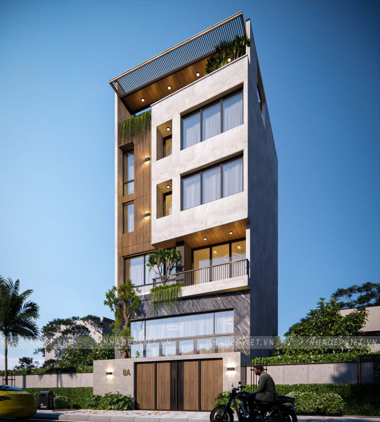 Nhà ống hiện đại đẳng cấp với thiết kế độc đáo và không gian “xanh” tối ưu