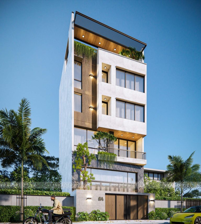 Nhà ống hiện đại đẳng cấp với thiết kế độc đáo và không gian “xanh” tối ưu