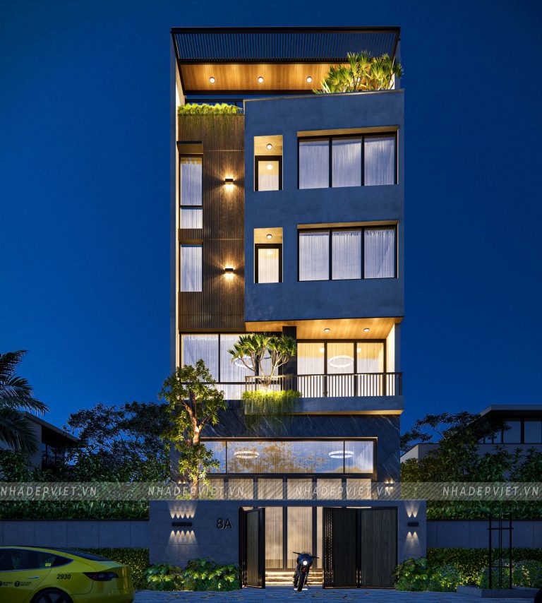 Nhà ống hiện đại đẳng cấp với thiết kế độc đáo và không gian “xanh” tối ưu