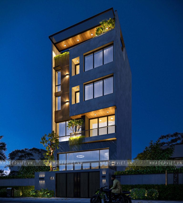 Nhà ống hiện đại đẳng cấp với thiết kế độc đáo và không gian “xanh” tối ưu