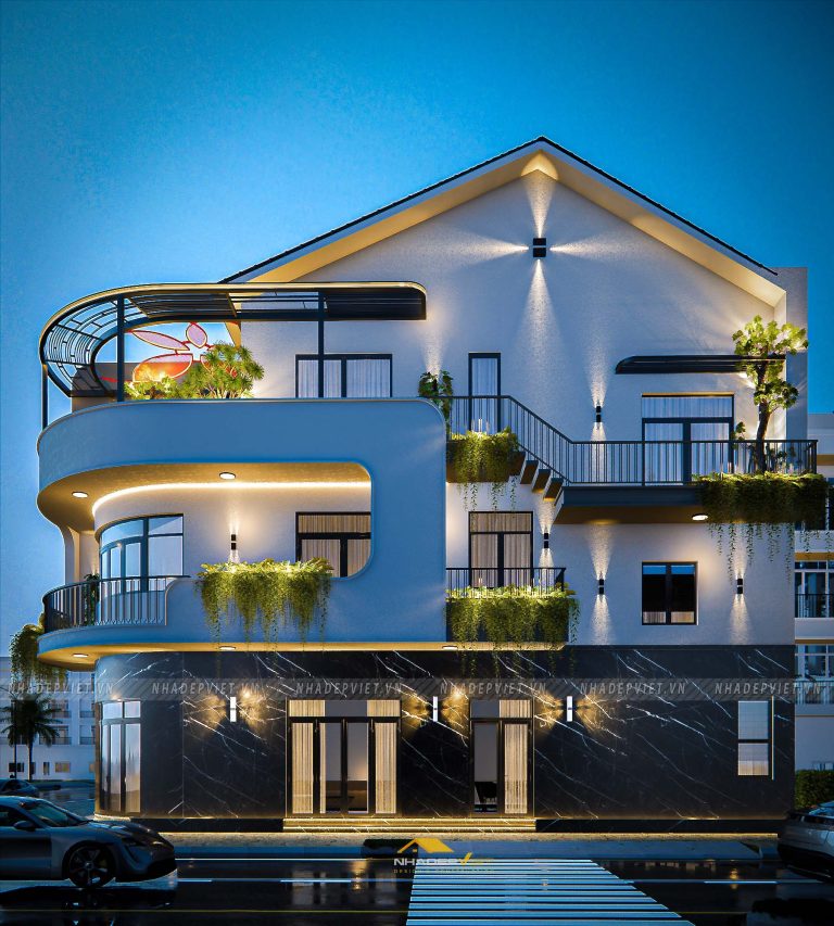 Ấn tượng với kiến trúc nhà phố 3 tầng hiện đại & xanh mát