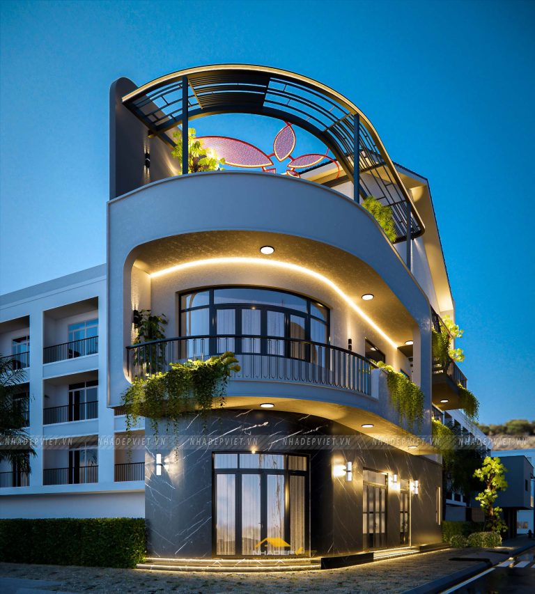 Ấn tượng với kiến trúc nhà phố 3 tầng hiện đại & xanh mát