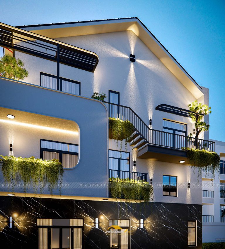 Ấn tượng với kiến trúc nhà phố 3 tầng hiện đại & xanh mát