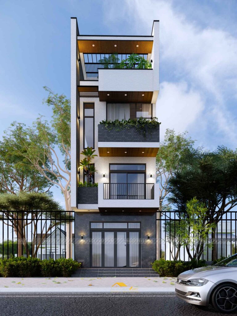 Dự án Nhà ống 4 tầng hiện đại mặt tiền 5m