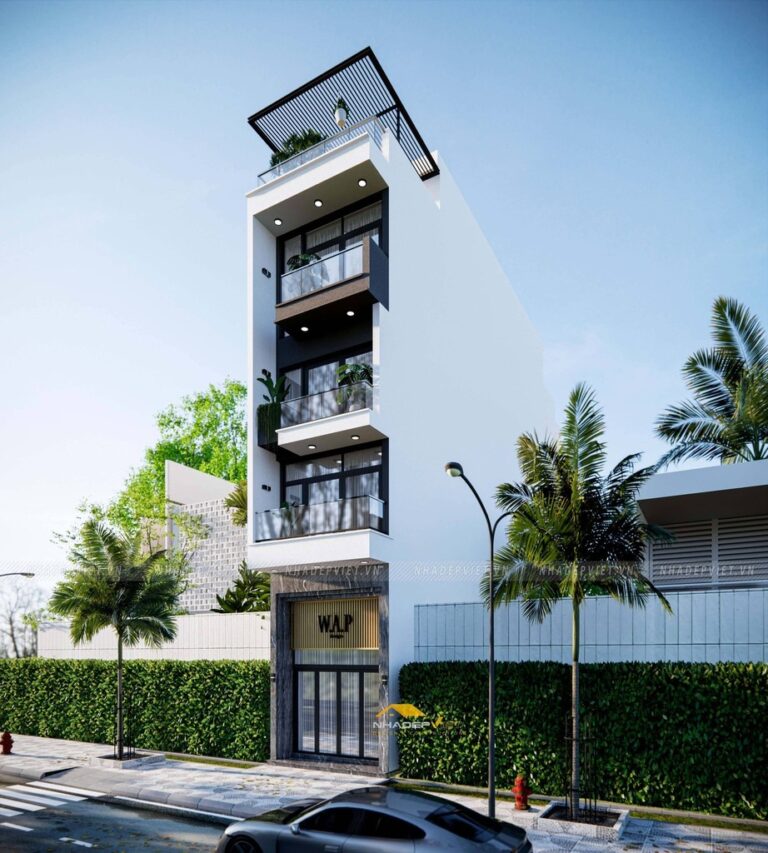 Dự án Nhà phố 5 tầng mặt tiền 4m phong cách hiện đại