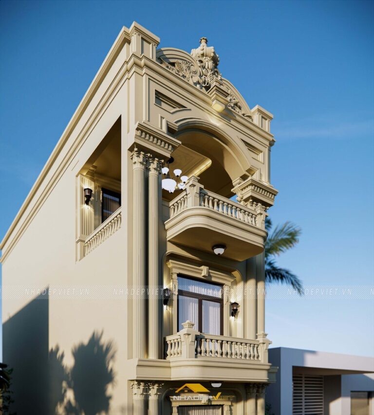 Mẫu thiết kế nhà phố 4x15m phong cách cổ điển xa hoa tráng lệ