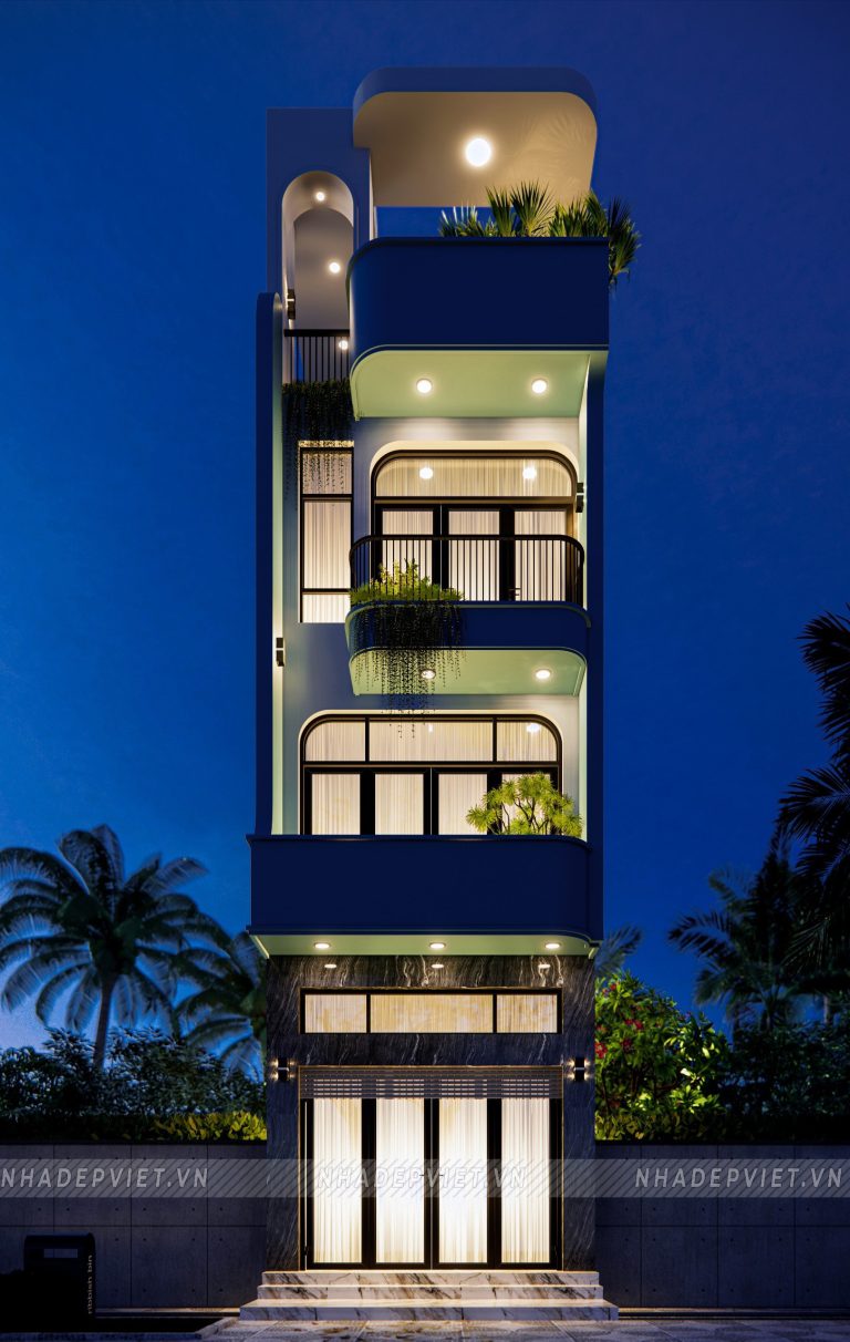 Đột phá thiết kế nhà ống hiện đại với điểm nhấn xanh pastel sang trọng