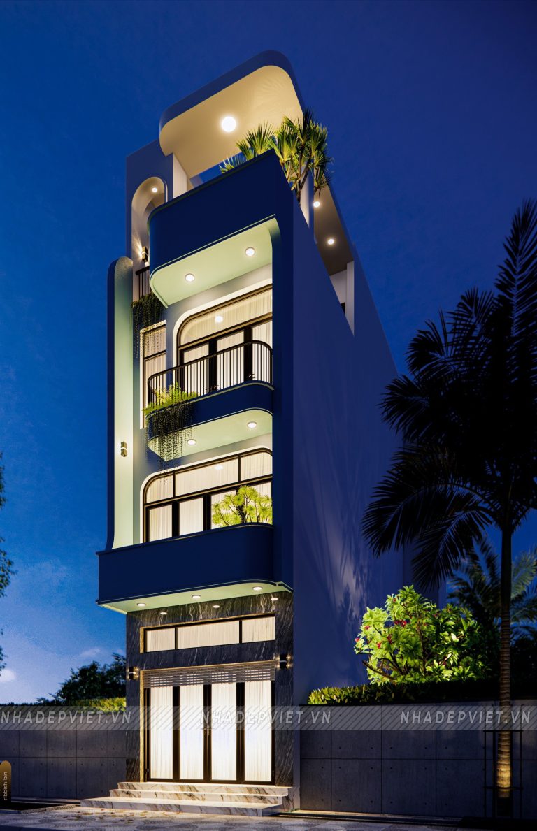 Đột phá thiết kế nhà ống hiện đại với điểm nhấn xanh pastel sang trọng