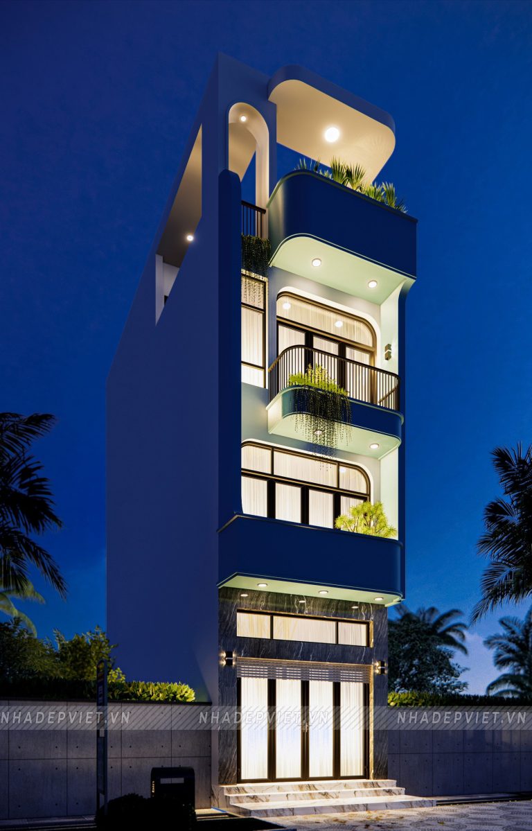 Đột phá thiết kế nhà ống hiện đại với điểm nhấn xanh pastel sang trọng