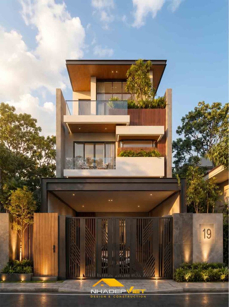 Thiết kế nhà phố hiện đại 6x20m – Không gian sống xanh, tối ưu công năng và ánh sáng tự nhiên