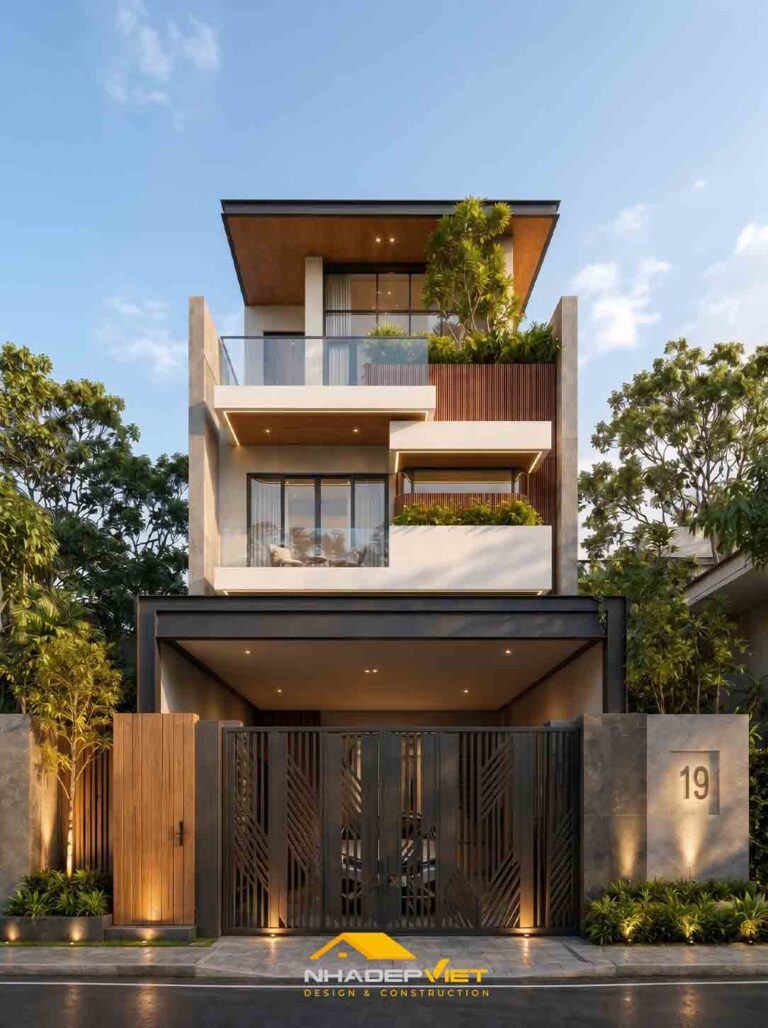 Thiết kế nhà phố hiện đại 6x20m – Không gian sống xanh, tối ưu công năng và ánh sáng tự nhiên