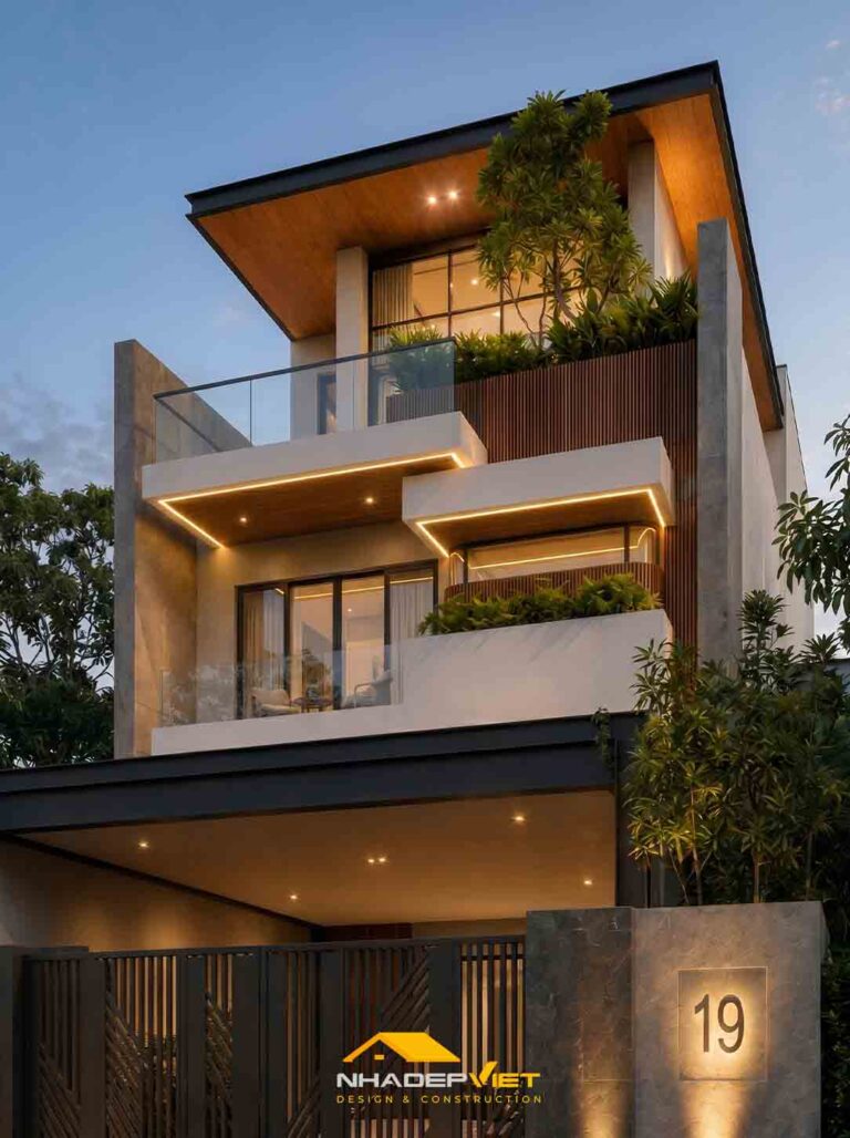 Thiết kế nhà phố hiện đại 6x20m – Không gian sống xanh, tối ưu công năng và ánh sáng tự nhiên