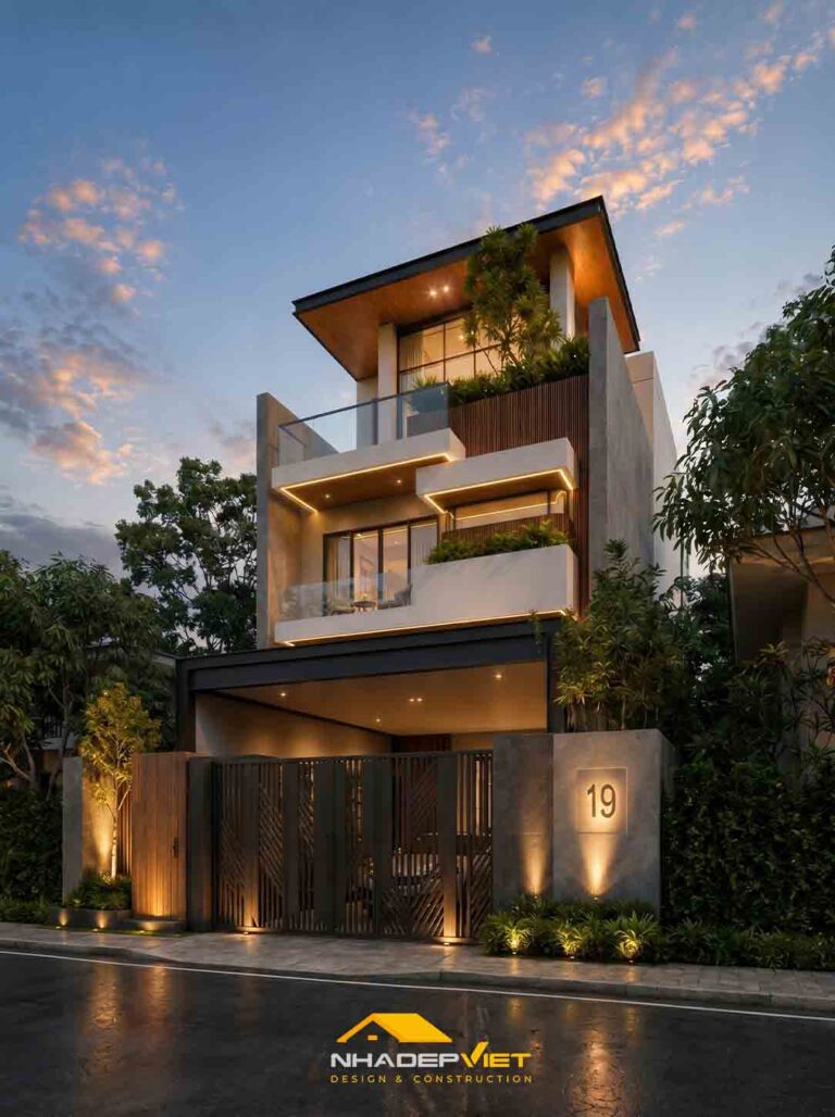 Thiết kế nhà phố hiện đại 6x20m – Không gian sống xanh, tối ưu công năng và ánh sáng tự nhiên