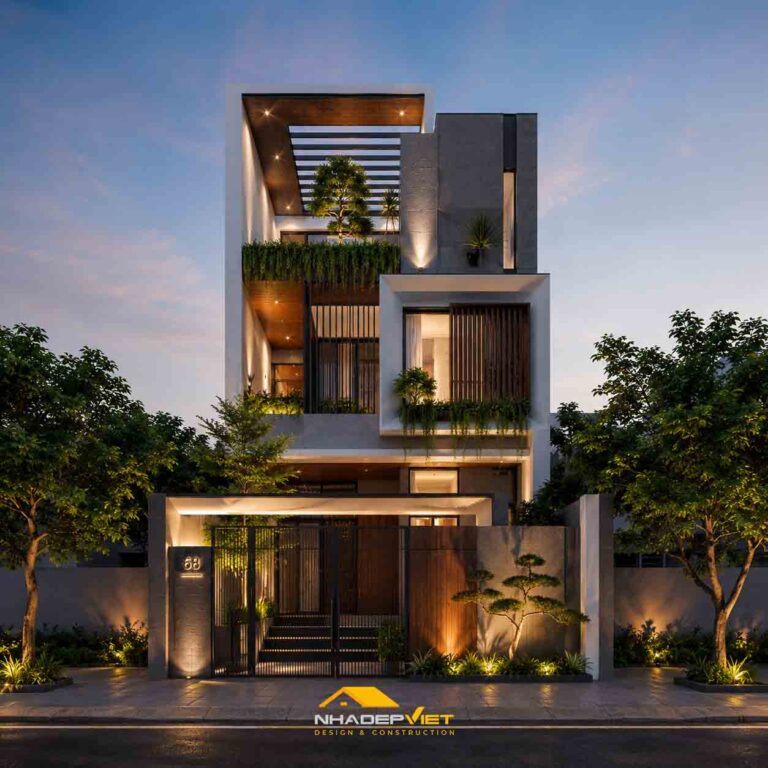 Mẫu nhà phố 3 tầng đẹp hiện đại với kiến trúc xanh đầy ấn tượng