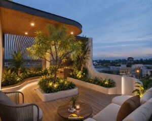 Nhà phố hiện đại 5x22m – Không gian sống xanh với đường cong kiến trúc ấn tượng Nha pho hien dai 5x22m khong gian song xanh voi duong cong kien truc an tuong 10 300x240