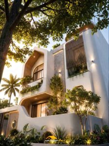 Nhà phố hiện đại 8x25m – Kiến trúc mềm mại với những đường cong đầy cá tính Nha pho hien dai 8x25m kien truc mem mai voi nhung duong cong day ca tinh 6 224x300